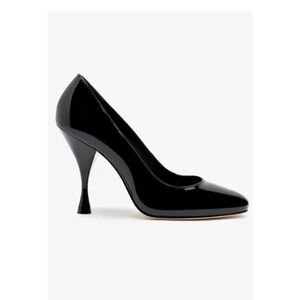 NEW Larroude Michelle Black Patent Leather Pump Heels